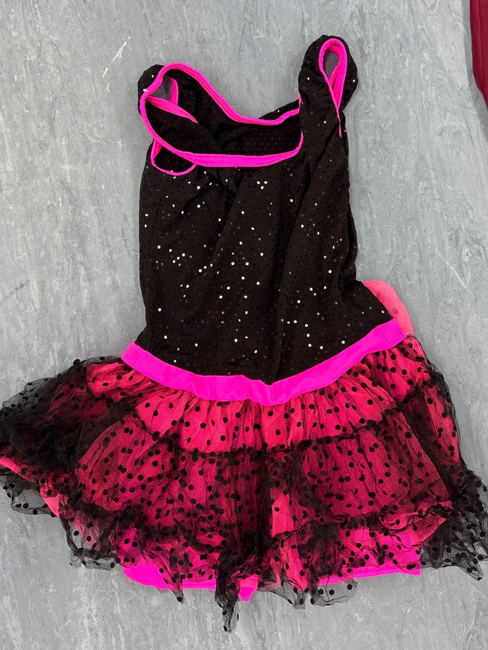 Weissman Black and Hot Pink Sparkle Tutu Dress